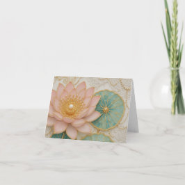 Floral Pink & Green Blank Cards Tack Kort