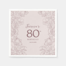 Floral Pink Mauve Birthday Pappersservett