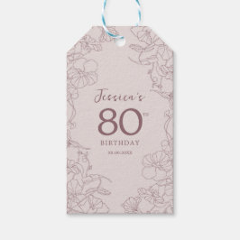 Floral Pink Mauve Birthday Presentetikett