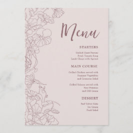 Floral Pink Mauve Dinner Meny