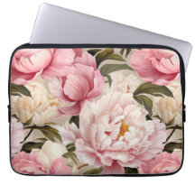 Floral Pink White Peony Flowers Feminine Designer
