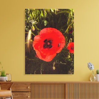 Floral Poppy Dreamer – Botanical Fantasy Art Canvastryck