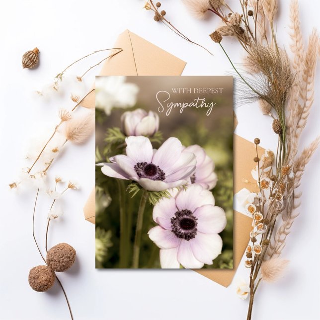 Floral Poppy Sympathy Card Kort (Skapare uppladdad)