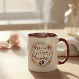 Floral Pregnancy Mug, Growing A Tiny Human Kaffemugg