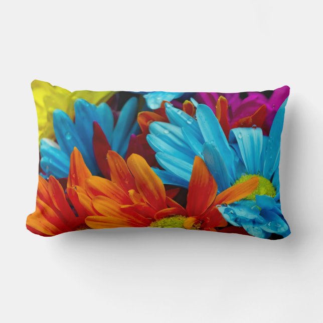 Floral Printed Throw Pillow – Elegant Flower Lumbarkudde (Framsida)