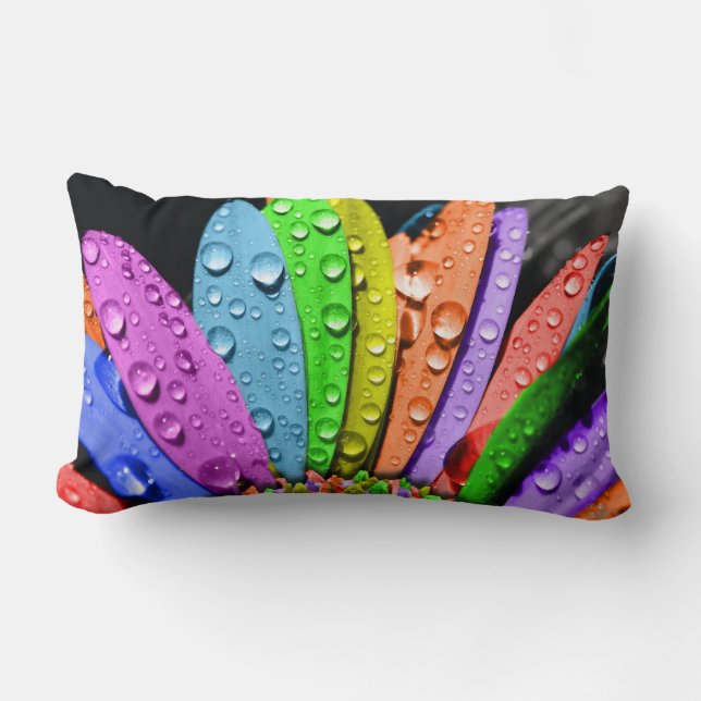 Floral Printed Throw Pillow – Elegant Flower Lumbarkudde (Framsida)