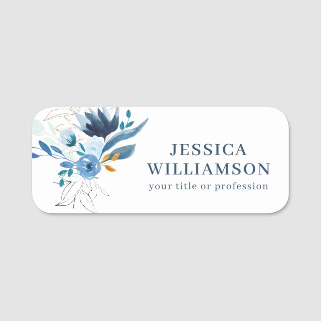 Floral Professional Conference Personalized Name Namnbricka (Framsida)