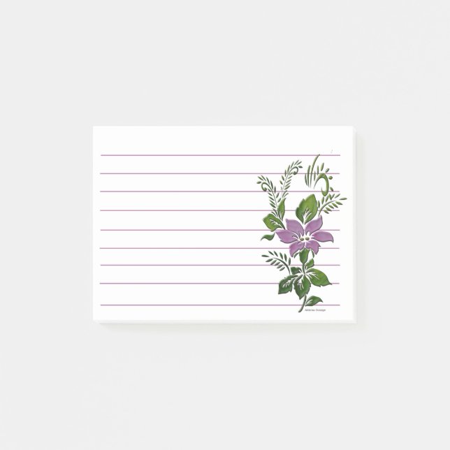 Floral purple line  post-it block (Framsida)