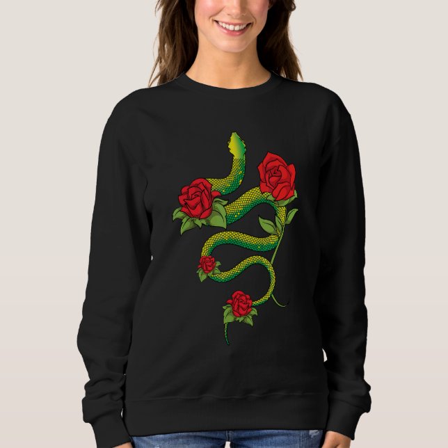 Floral Reptile Keeper Animal   Roses Snake   Snake T Shirt (Framsida)