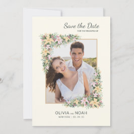 Floral Romance Photo Save the Date Card Spara Datumet