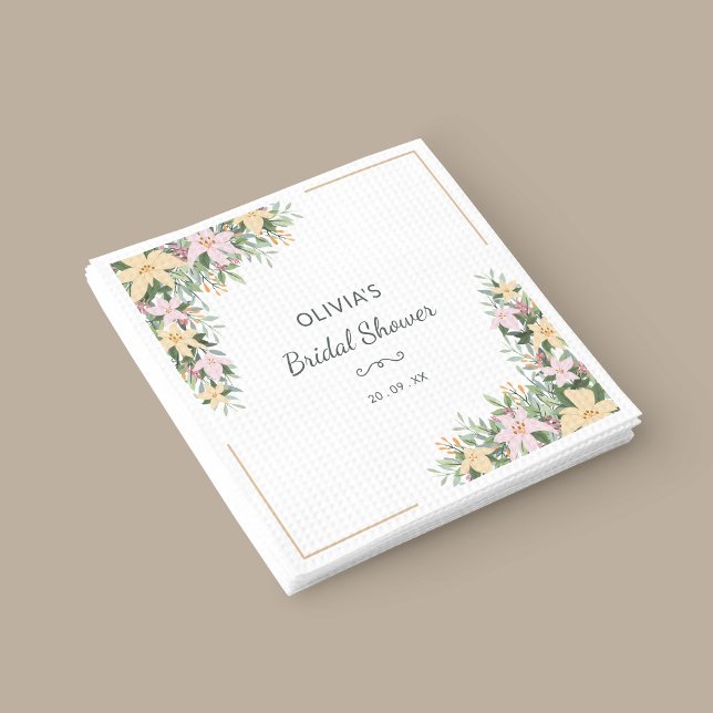 Floral Romantic Bridal Shower Napkin Pappersservett (Skapare uppladdad)