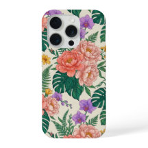 Floral Ros iPhone 15-fodral – Elegant Blommdesign