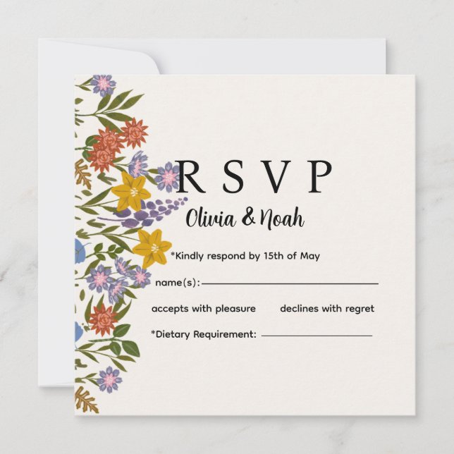 Floral RSVP Card  (Framsida)