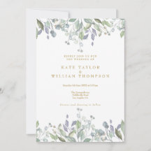 Floral Sage Lilac Greenery Gold All In One Wedding