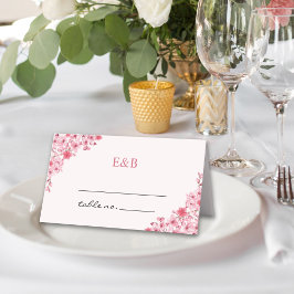 Floral Sakura Wedding – Blush and Cherry Placeringskort
