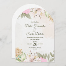 Floral Save The Date Invitation | Elegant Wedding 