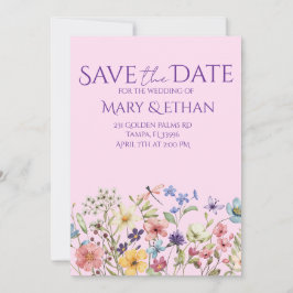 Floral Save the Date Wedding Invitation  Inbjudningar