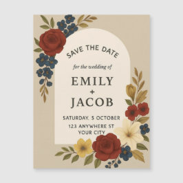 Floral Save the Date Wedding Invitation Magnetisk Inbjudningskort