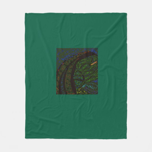 Floral Sea Monster Fleecefilt (Framsidan)