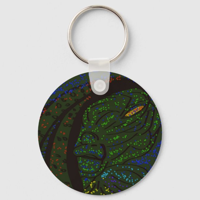 Floral Sea Monster Keychain Nyckelring (Framsida)