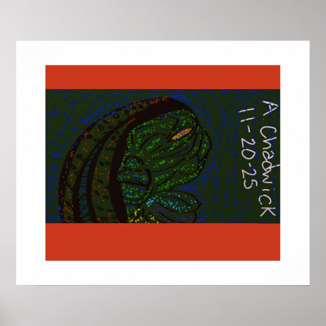 Floral Sea Monster Poster (Framsidan)