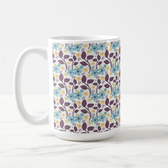  Floral Seamless Pattern | Vintage Style  Kaffemugg (Vänster)