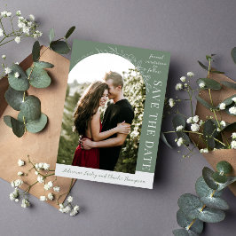 Floral Simplicity 1 | Modern Green | Save The Date Spara Datumet