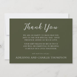 Floral Simplicity 1 Modern Green Thank You Note Tack Kort