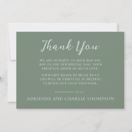 Floral Simplicity 1 Modern Green Thank You Note Tack Kort