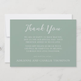 Floral Simplicity 1 Modern Green Thank You Note Tack Kort