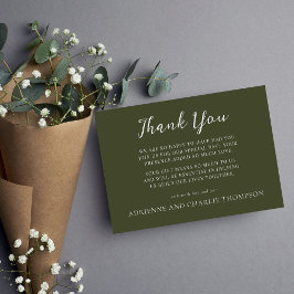 Floral Simplicity 1 Modern Green Thank You Note Tack Kort
