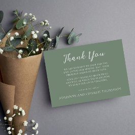 Floral Simplicity 1 Modern Green Thank You Note Tack Kort