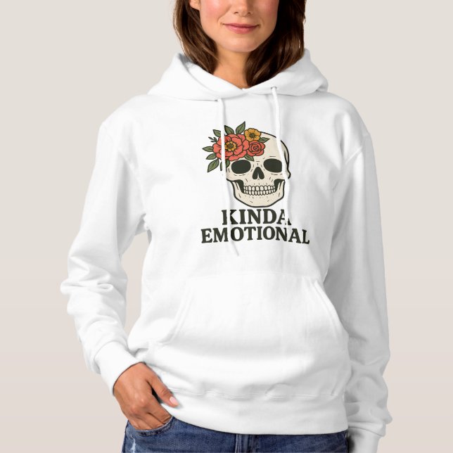 Floral Skull Aesthetic with Soft Emotional Touch T Shirt (Framsida)