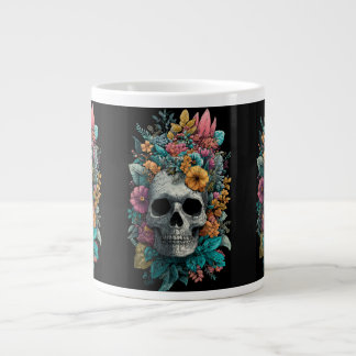 Floral Skull – Goth Botanical Art Specialty Mug Jumbo Mugg