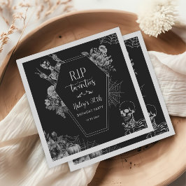 Floral Skull RIP Twenties 30th Birthday Party Pappersservett