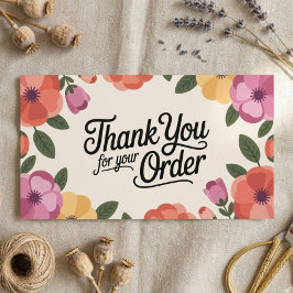 Floral Small Business Thank You Visitkort