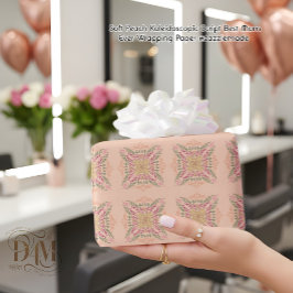 Floral Soft peach kaleidoscopic Script Best Mom  Presentpapper