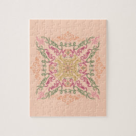 Floral Soft peach kaleidoscopic Script Best Mom  Pussel