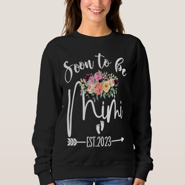 Floral Soon To Be Mimi 2023 New Moms Pregnancy Ann T Shirt (Framsida)