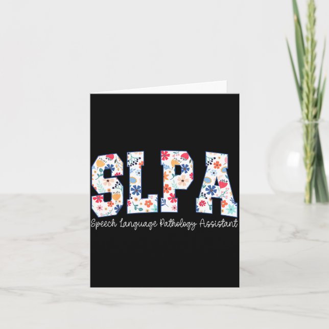Floral Speech Language Pathology Istant Slpa Appre Kort (Framsida)