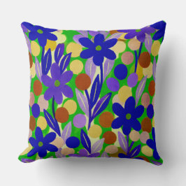 Floral Spots in kelly green pattern Kudde