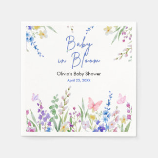 Floral Spring Baby in Bloom Baby Shower   Pappersservett