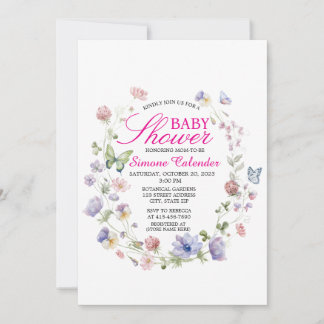 Floral Spring Baby Shower Invitation Inbjudningar
