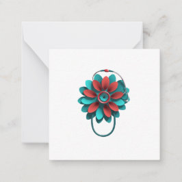 Floral Stethoscope Design – Unique Medical & Healt Anteckningskort