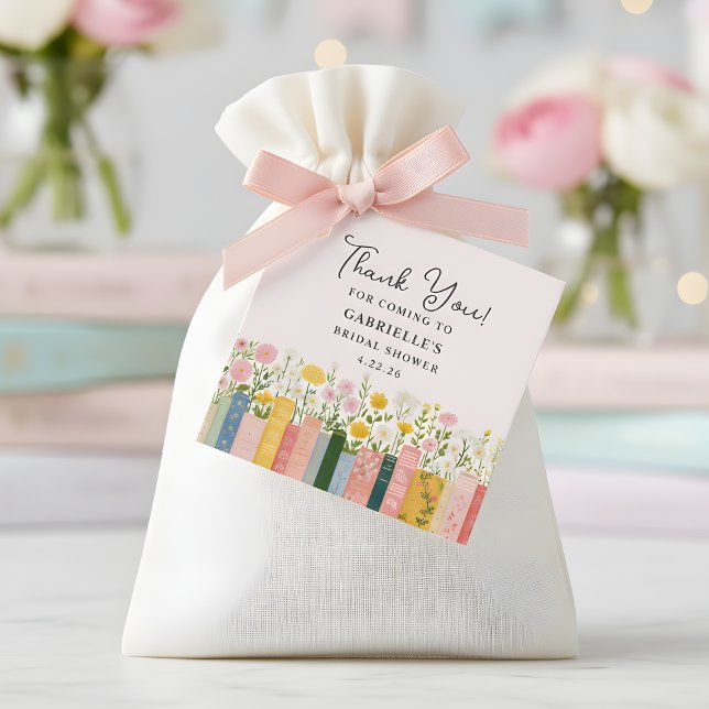 Floral Storybook Her Next Chapter Bridal Shower  Gåvor Etiketter (Skapare uppladdad)