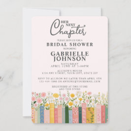 Floral Storybook Her Next Chapter Bridal Shower  Inbjudningar
