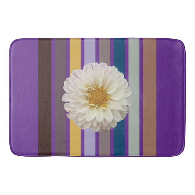 Floral Stripe Botanical Bath Mat Badrumsmatta (Framsidan)