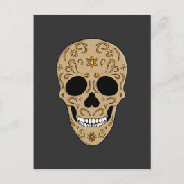Floral Sugar Skull Dia de los Muertos Helg Vykort