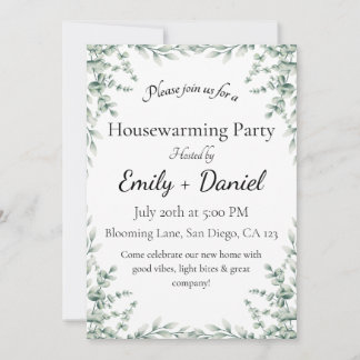 Floral summer house warming party invitation inbjudningar