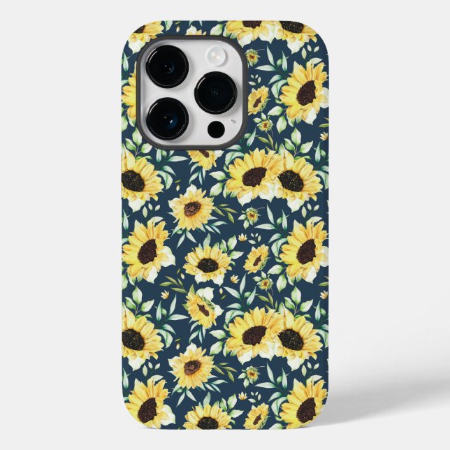 Floral sunflower case for iphone 14 pro (Baksida)